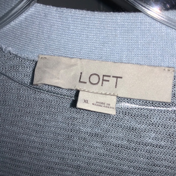 Loft linen blend open front light blue cardigan sweater XL Lagenlook capsule - Picture 3 of 5